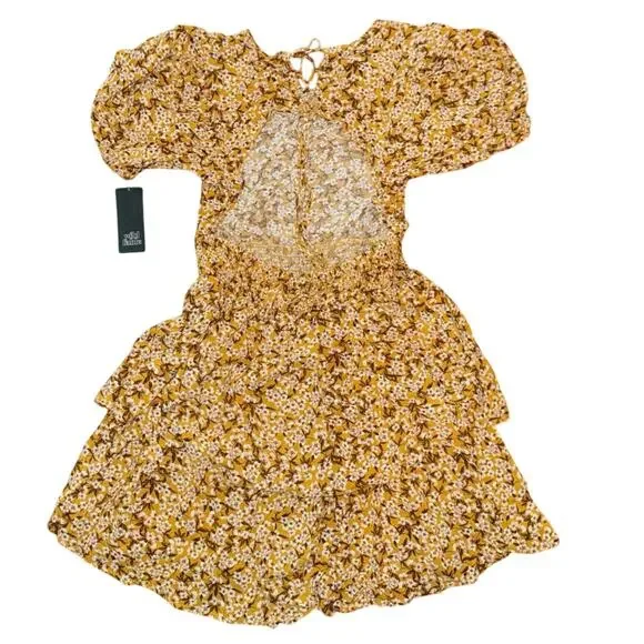 Wild Fable Dress Womens Medium Floral Print Smocked Waist Backless Lightweight - Picture 4 of 4